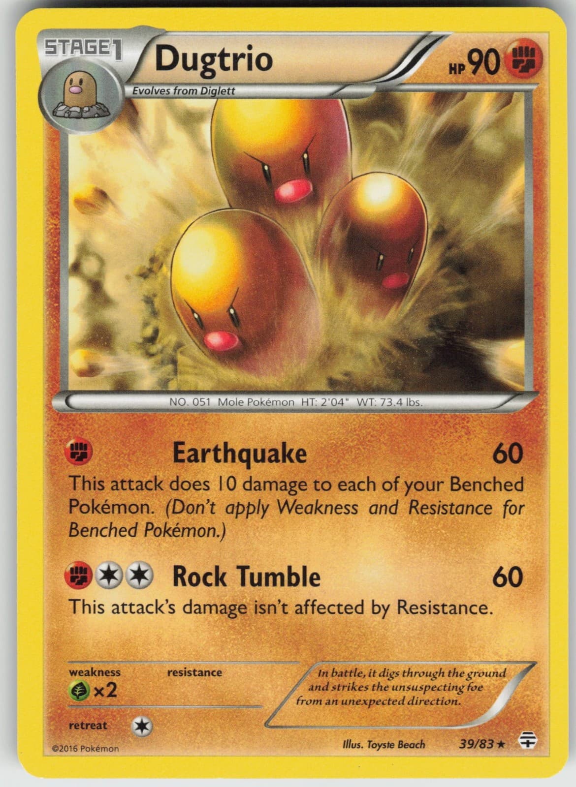 Dugtrio 39/83 Generations Pokemon Lightly Played LP