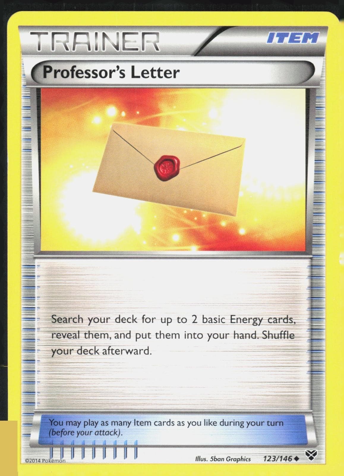 Professor's Letter 123/146 Uncommon XY Base Set Pokemon Lightly Played