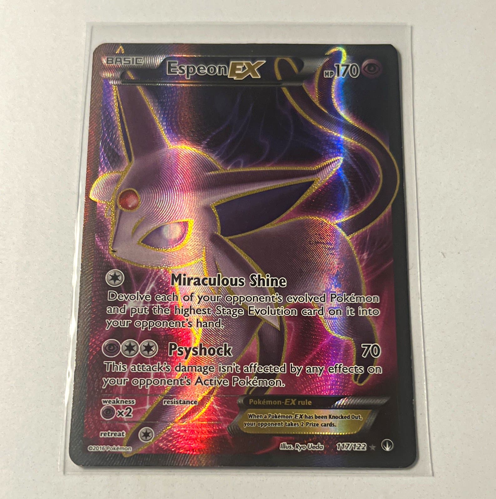 Pokémon TCG Espeon EX 117/122 Breakpoint Full Art Holo Ultra Rare 2016 ENG