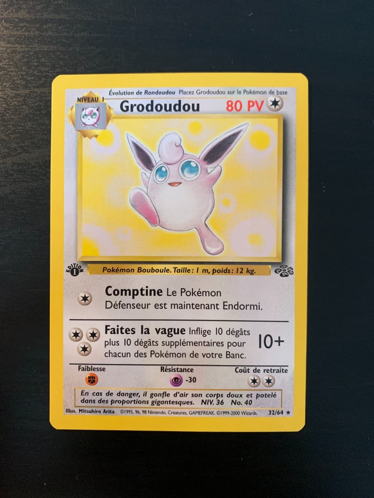Carte Pokémon : Grodoudou 32/64 Edition 1 Jungle Wizards Française