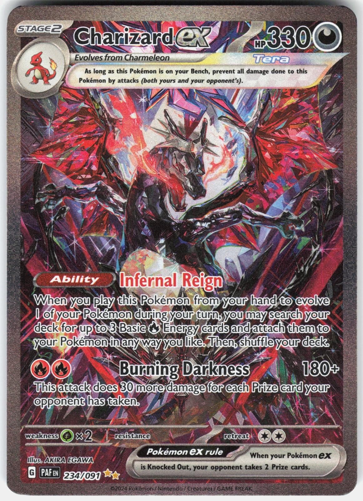 Pokemon Charizard ex 234/091 Paldean Fates Pokemon Holo NM