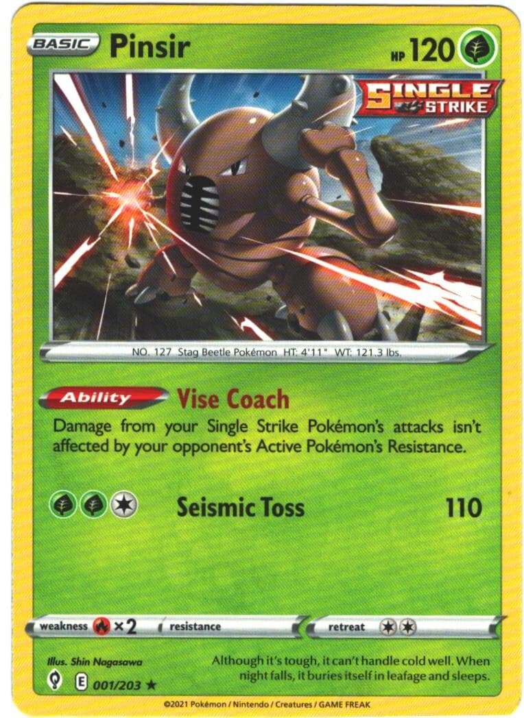 Pinsir 1/203 Evolving Skies Regular Rare Pokemon Card TCG 001/203 Pokémon