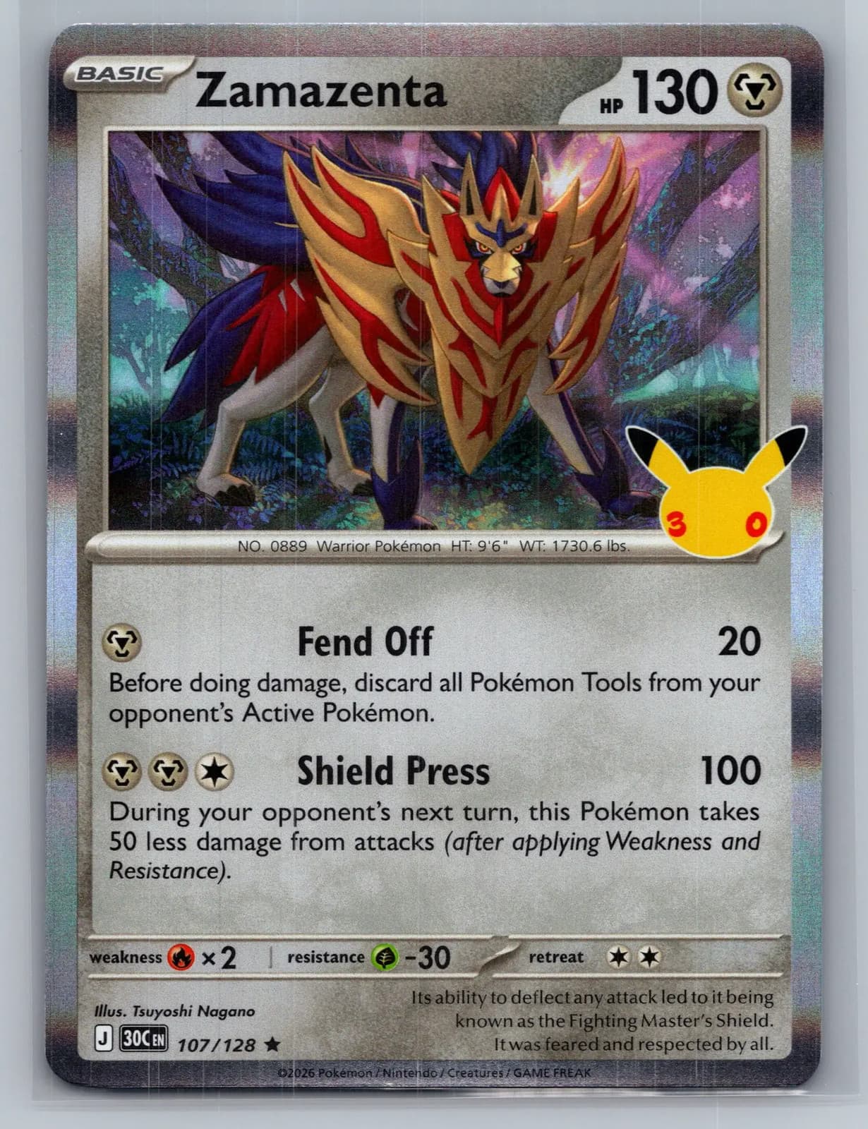 Zamazenta #107/128 2026 30th Celebration Pokemon TCG