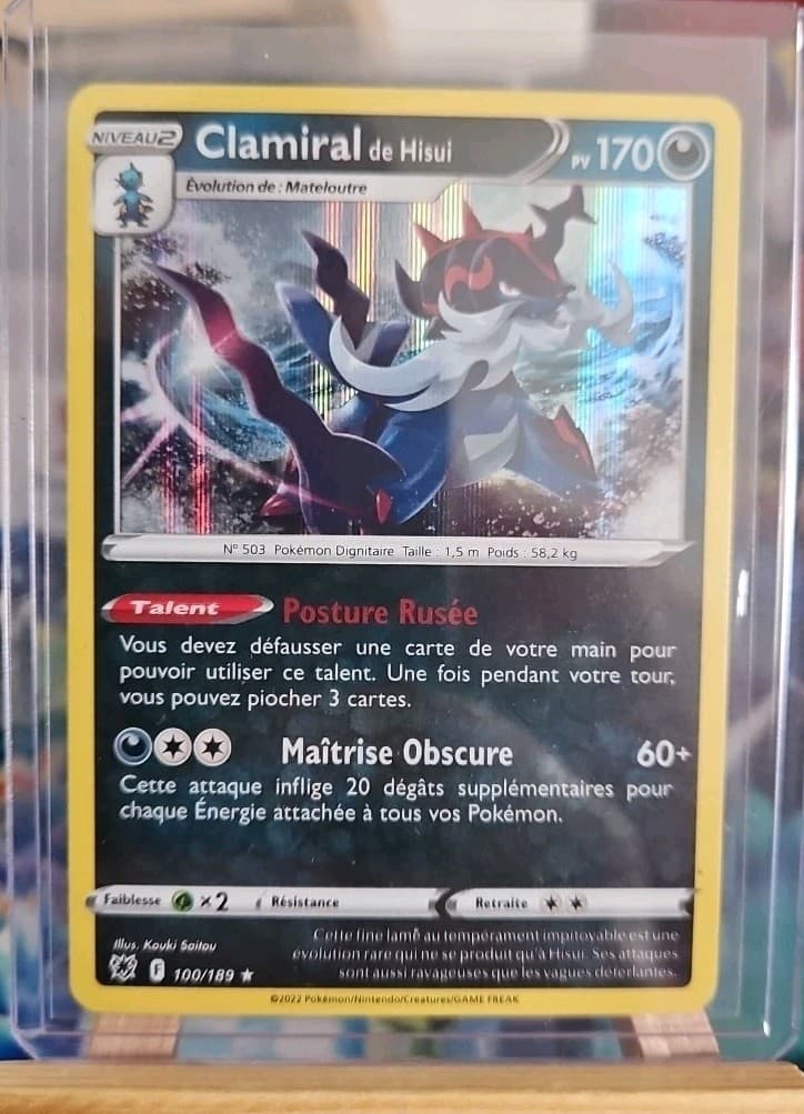 Carte Pokémon Clamiral de Hisui 100/189 Holo EB10 Astres Radieux FR NEUF