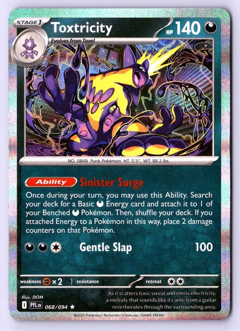 Toxtricity 68/94 Phantasmal Flames Holo Pokemon NM