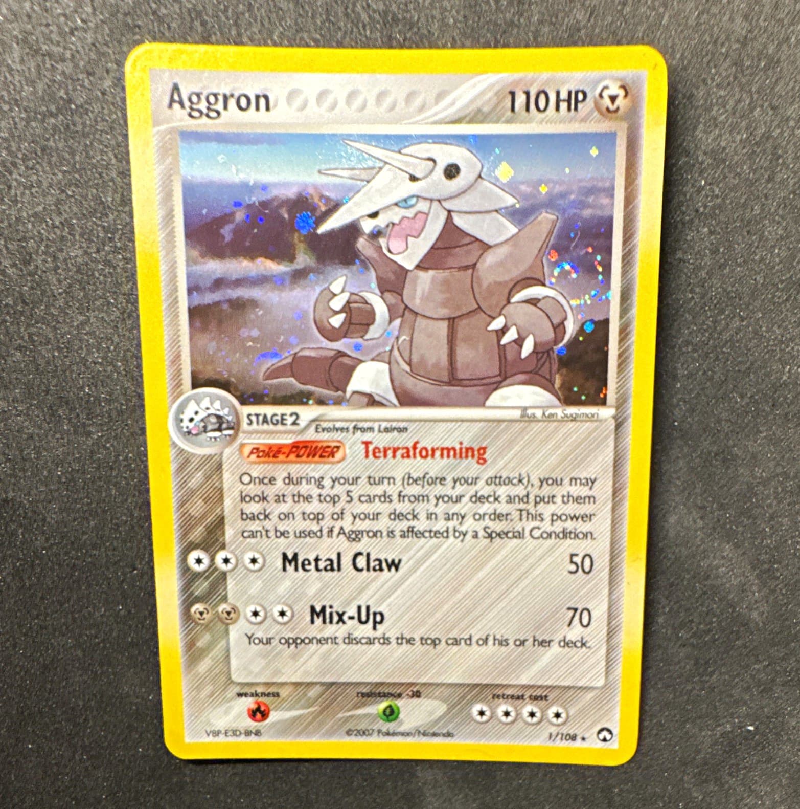 Aggron #1 - 🌀SWIRL Holo! - EX Power Keepers - Pokemon card from 2007!