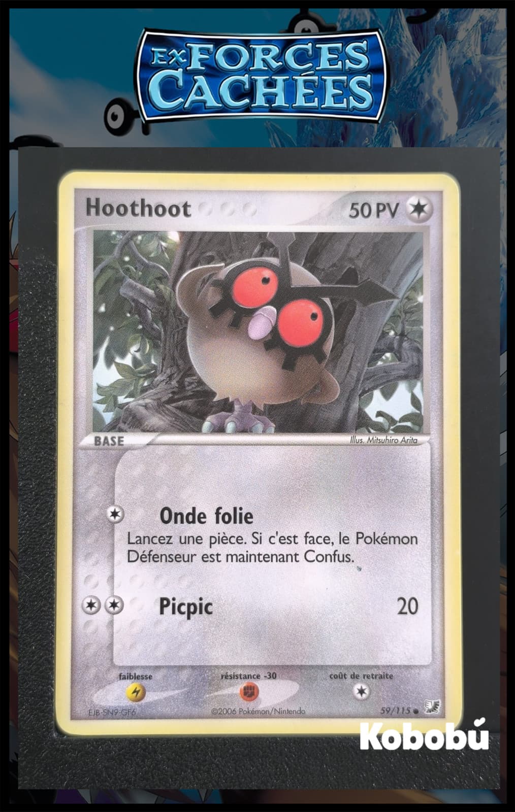 Carte Pokémon Hoothoot 59/115 Ex Forces Cachées Bloc EX FR 1