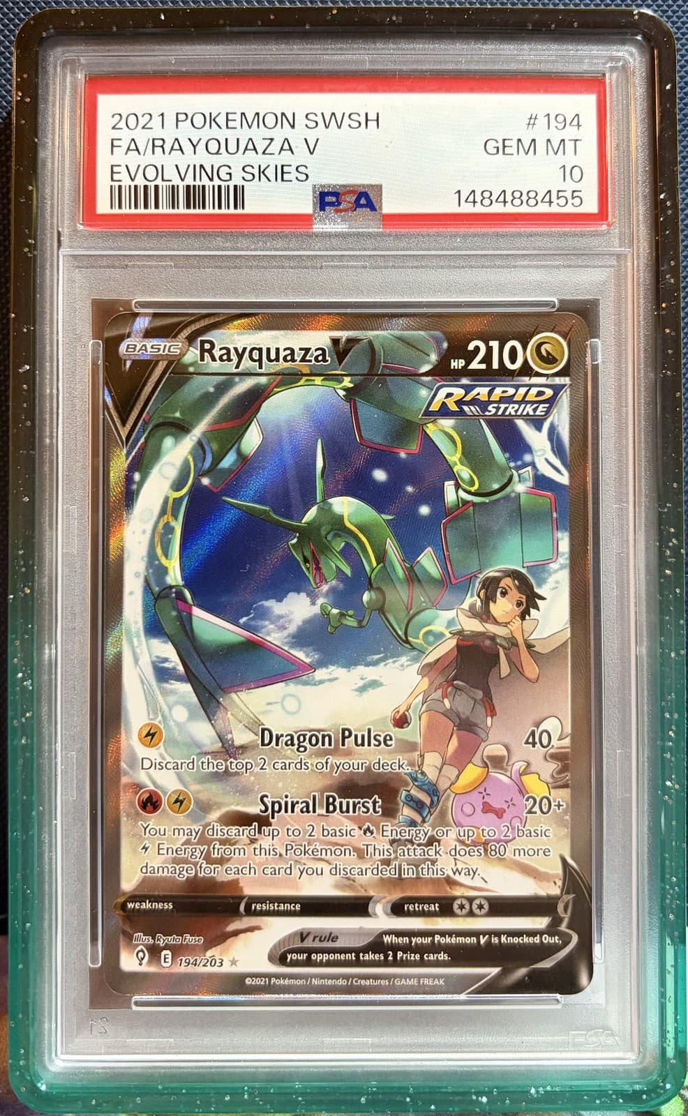 PSA 10 Rayquaza V (Alternate Full Art) Holofoil 194/203