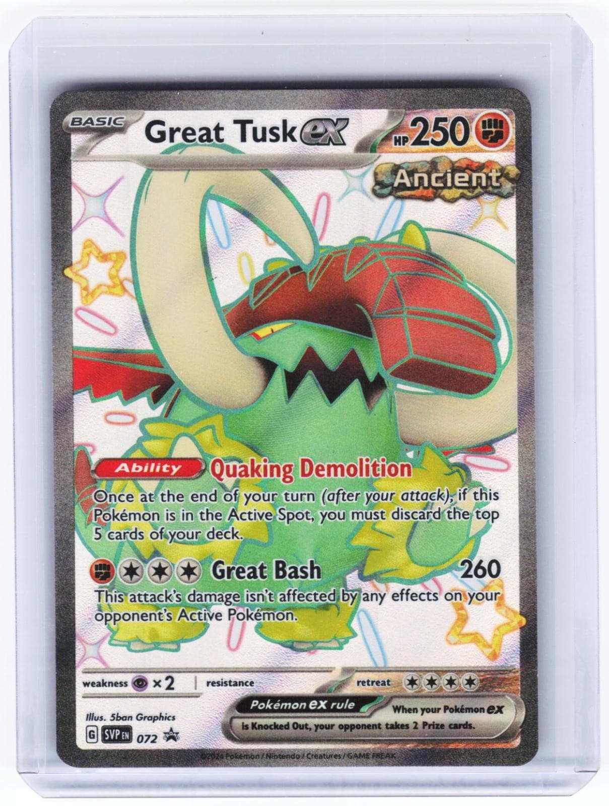 Great Tusk ex 072 Holo Promo Scarlet & Violet Promo Pokemon Near Mint