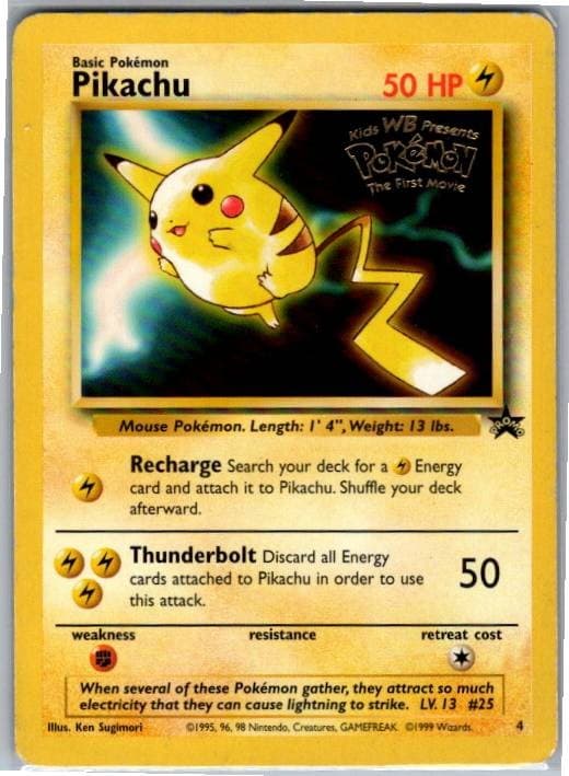 Pikachu 4 Promo Wizards Black Star Promos Pokemon Moderately Played