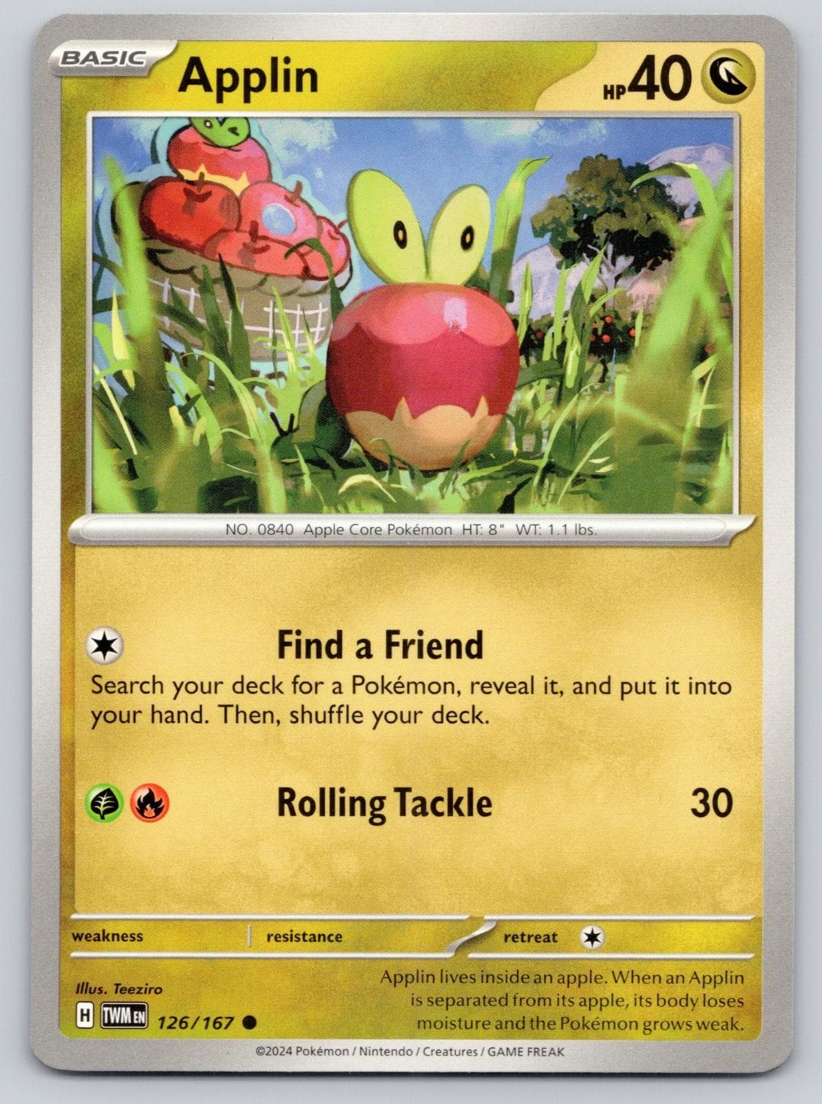 NM Applin 126/167 Common Twilight Masquerade Pokemon 2024