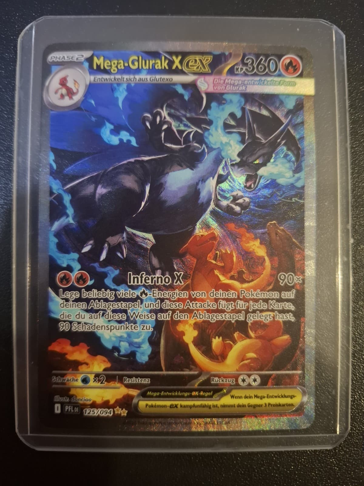 Pokemon Mega-Glurak X EX Fatale Flammen PFL 125/094 SIR Deutsch