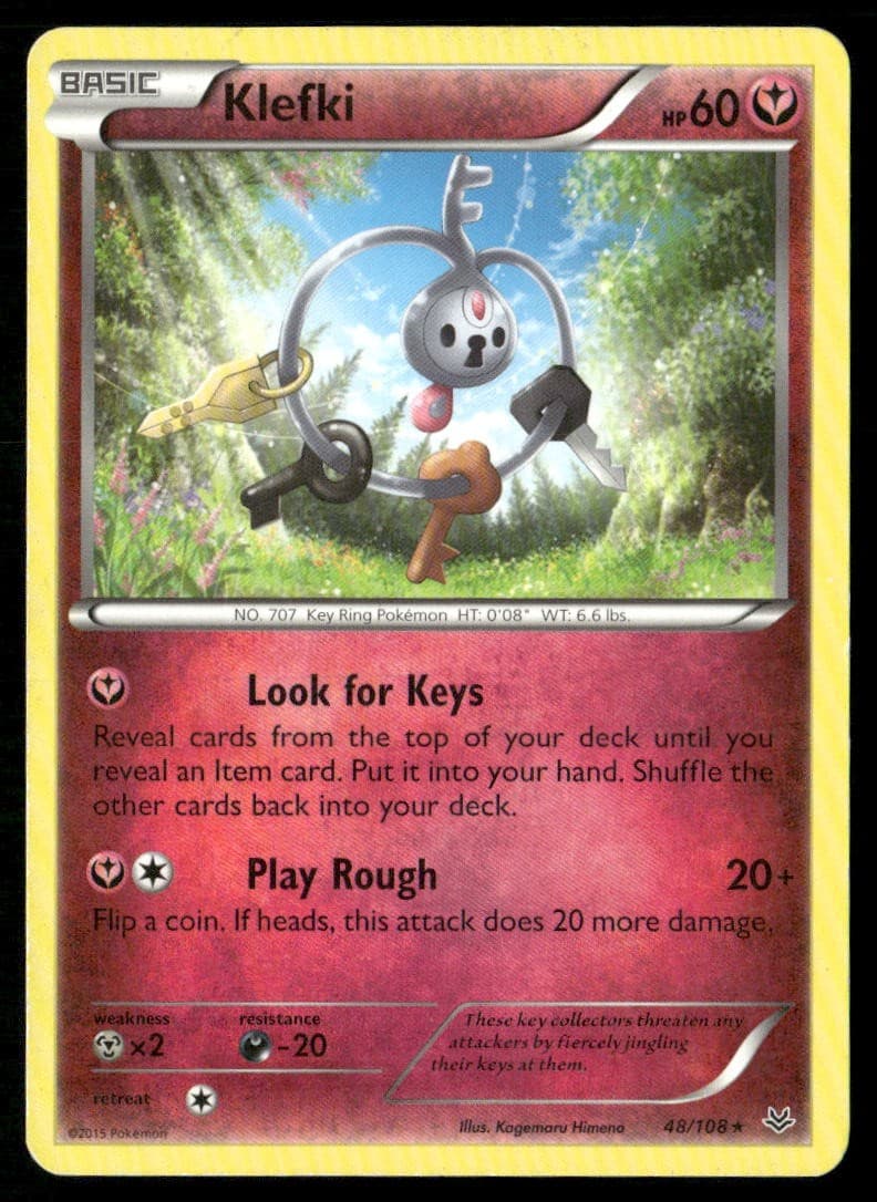 Klefki 48/108 Rare Roaring Skies Pokemon Heavily Played