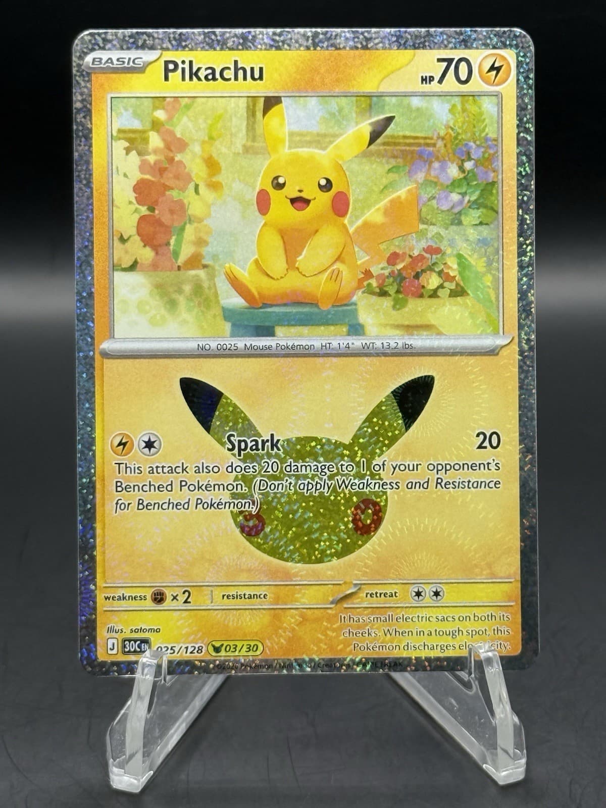 Pikachu - 25/128 30th Celebration 03/30 Holo NM Pokemon TCG