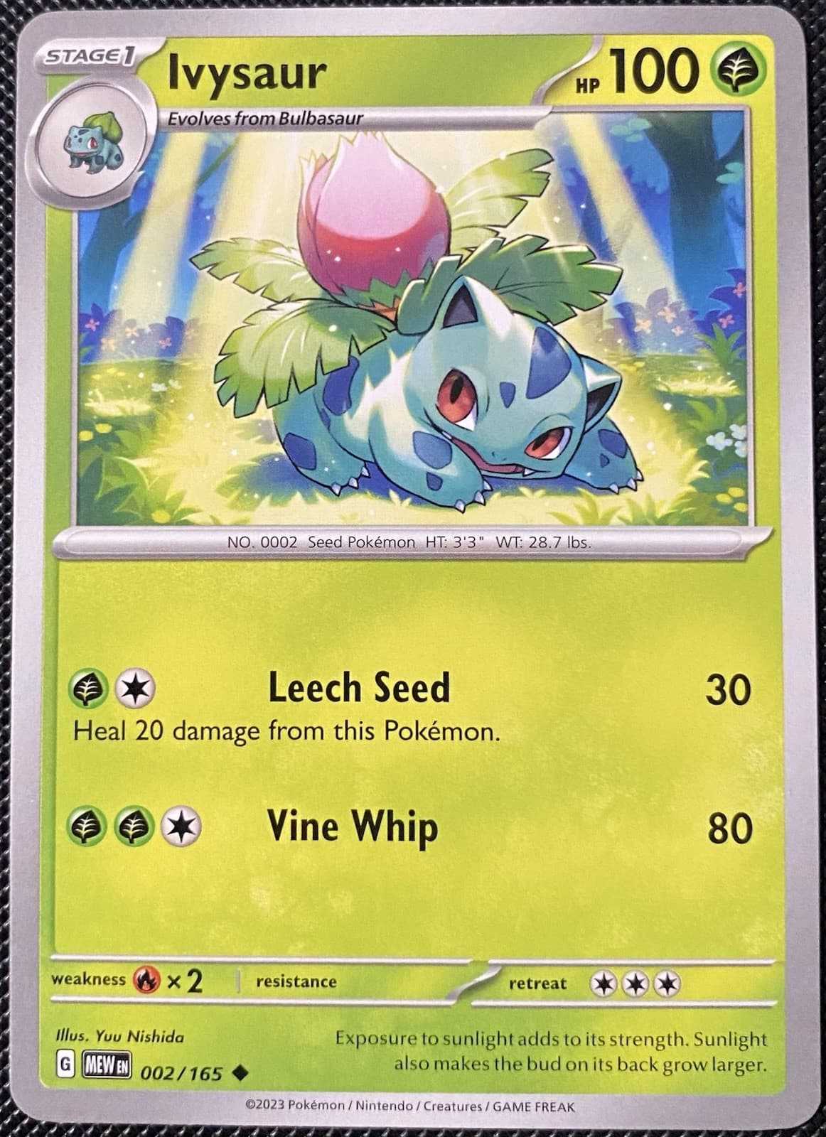 Ivysaur 002/165 Sv: Scarlet & Violet 151 Regular NM Pokémon