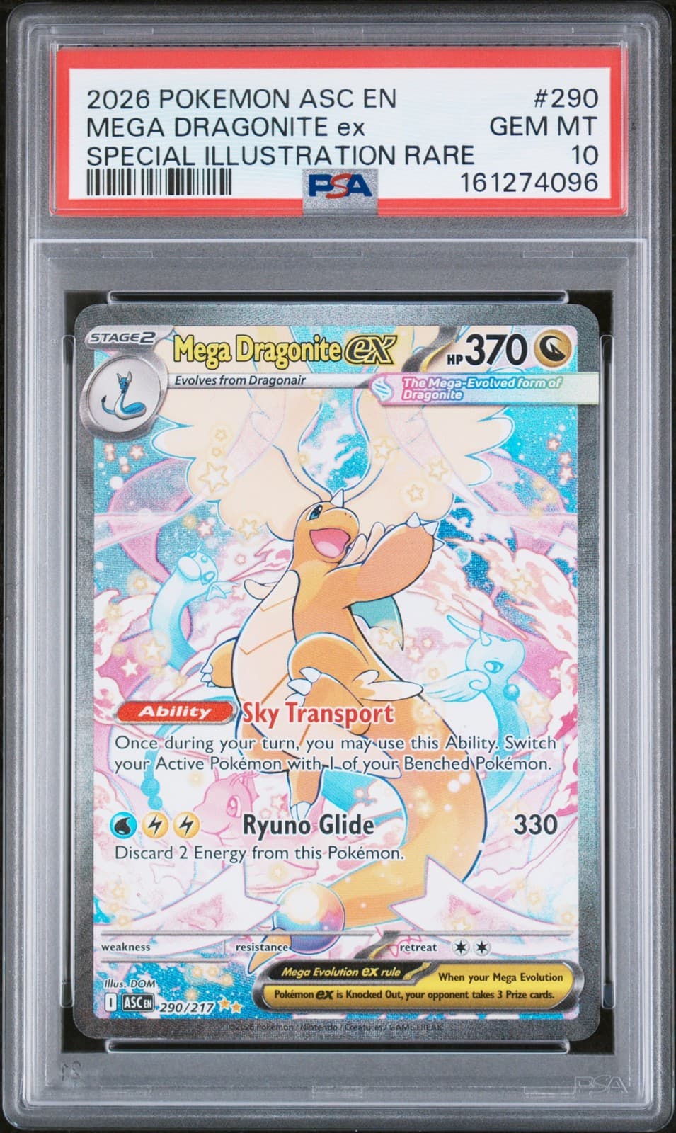 2026 POKEMON ASC EN-ASCENDED HEROES #290 MEGA DRAGONITE EX PSA 10