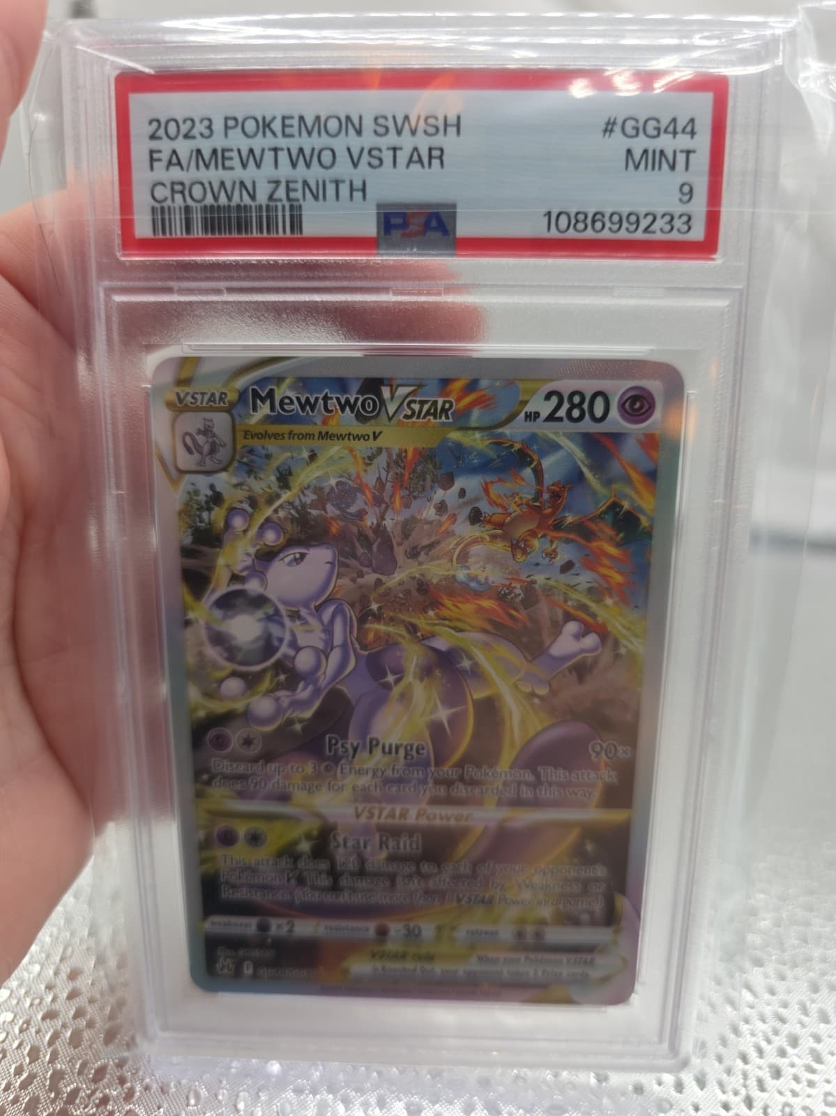 Mewtwo VSTAR GG44/GG70 Crown Zenith Galarian - PSA 9