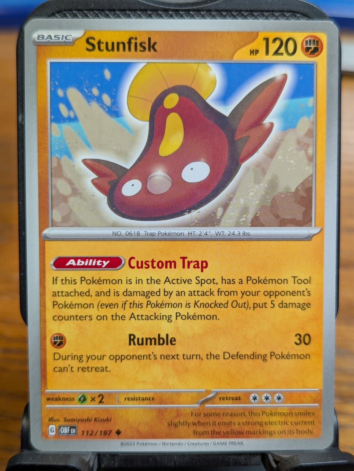 Pokemon TCG Obsidian Flames Stunfisk 112/197 Uncommon