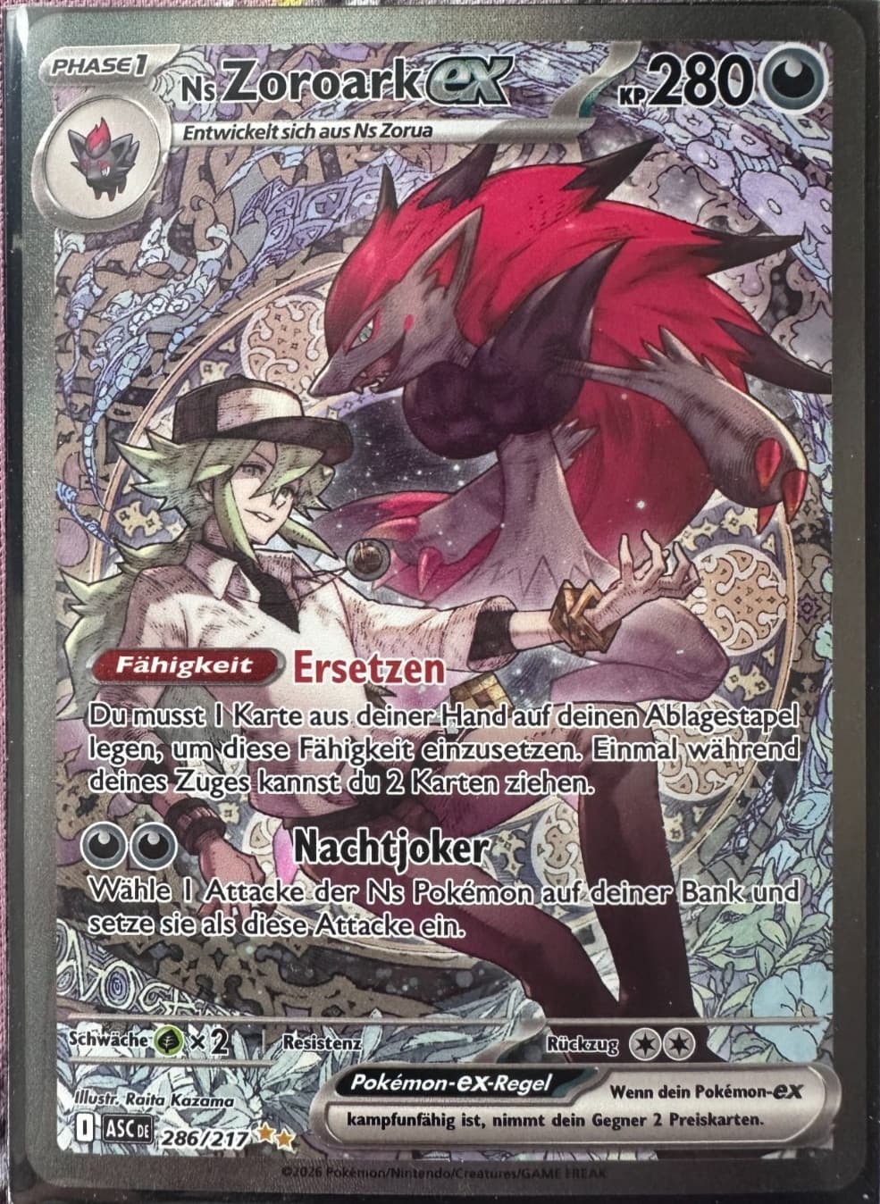 Pokemon Ns Zoroark ex (ASC 286) Erhabene Helden Deutsch NM
