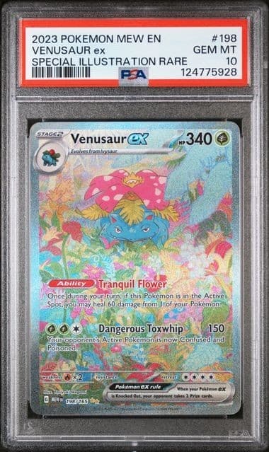 2023 POKEMON MEW EN-151 SPECIAL ILLUSTRATION RARE #198 VENUSAUR EX PSA 10