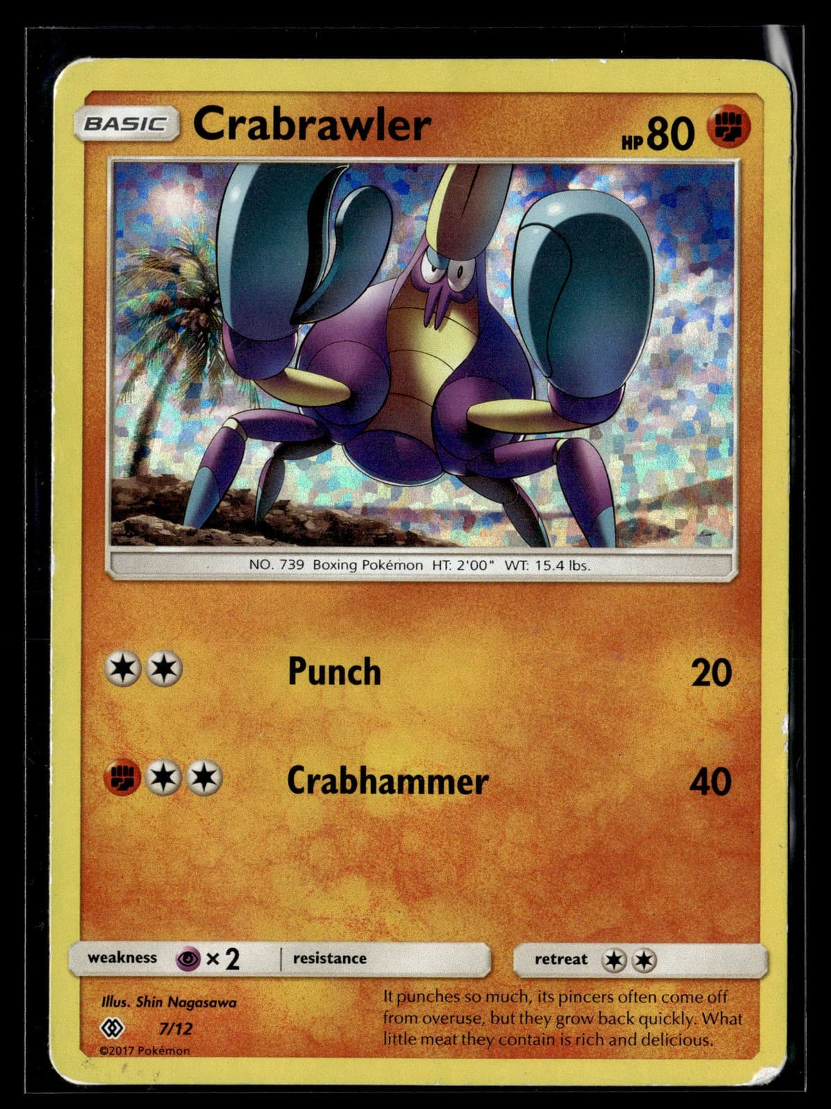 Pokemon TCG McDonald's Promos 2017 #007/012 Crabrawler Confetti Holo