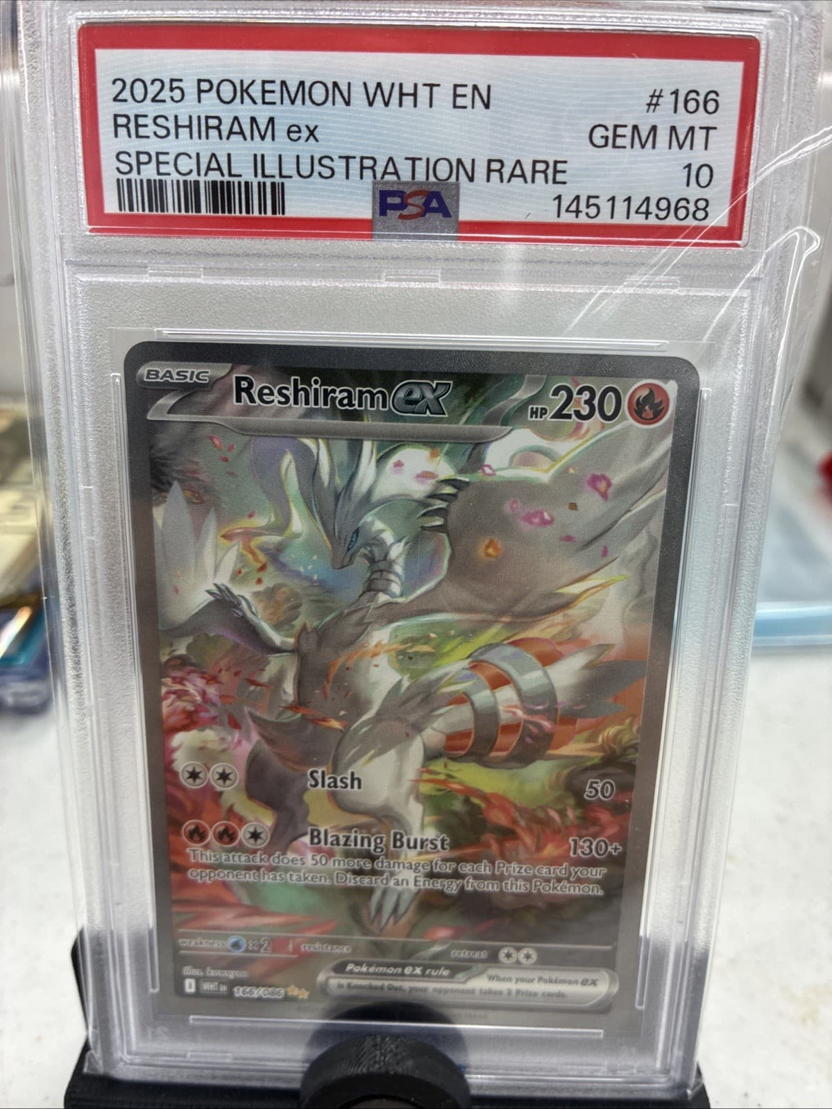 Reshiram ex 166/086 Sv: White Flare Holo PSA 10