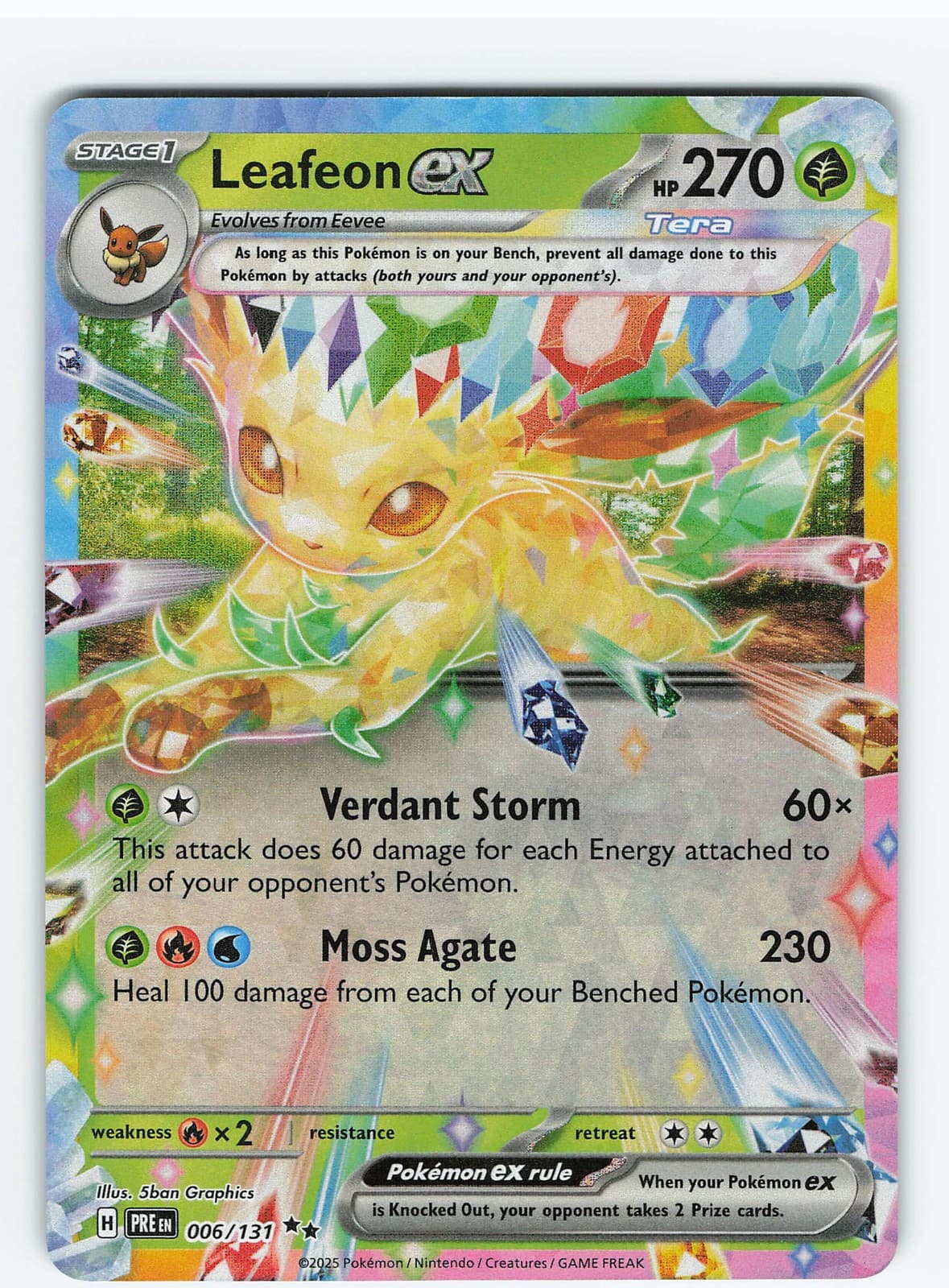 Leafeon ex 006/131 SV: Prismatic Evolutions Holofoil NM m01-#41