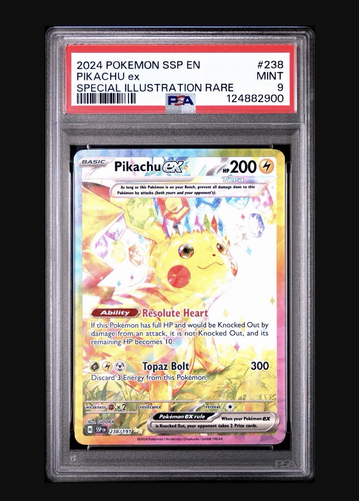Pikachu ex PSA 9 238/191 Sv08: Surging Sparks Holo