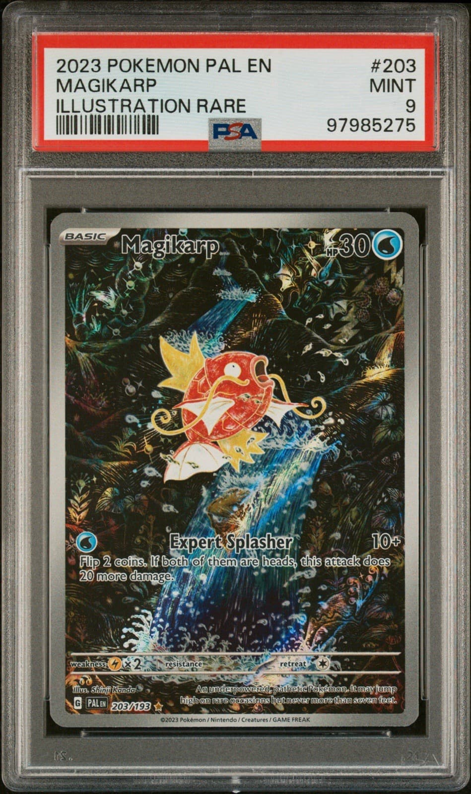 2023 POKEMON PAL EN-PALDEA EVOLVED ILLUSTRATION RARE #203 MAGIKARP PSA 9