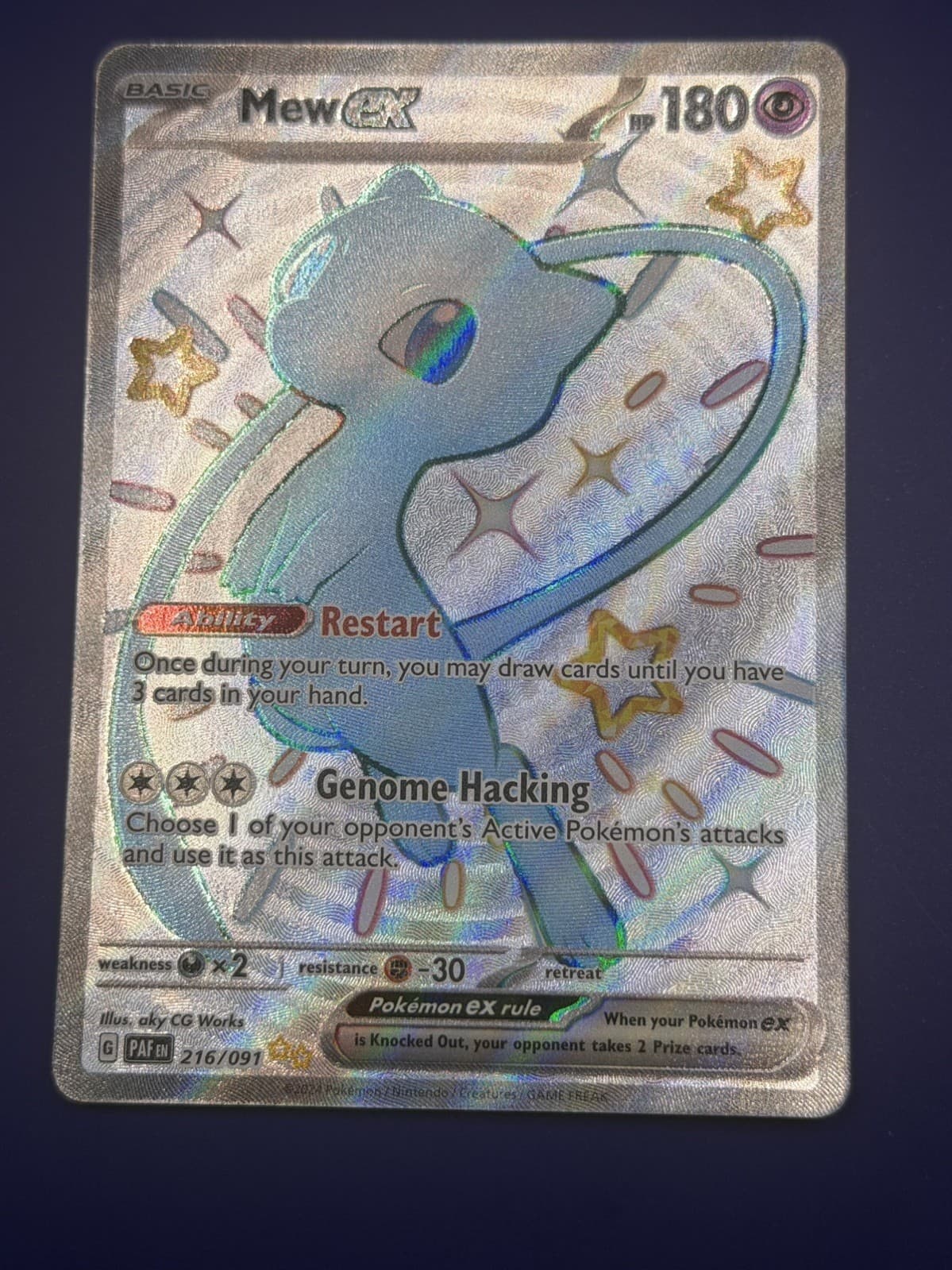 2024 Pokemon Mew ex 216/091 Paldean Fates Shiny Ultra Rare Full Art NM