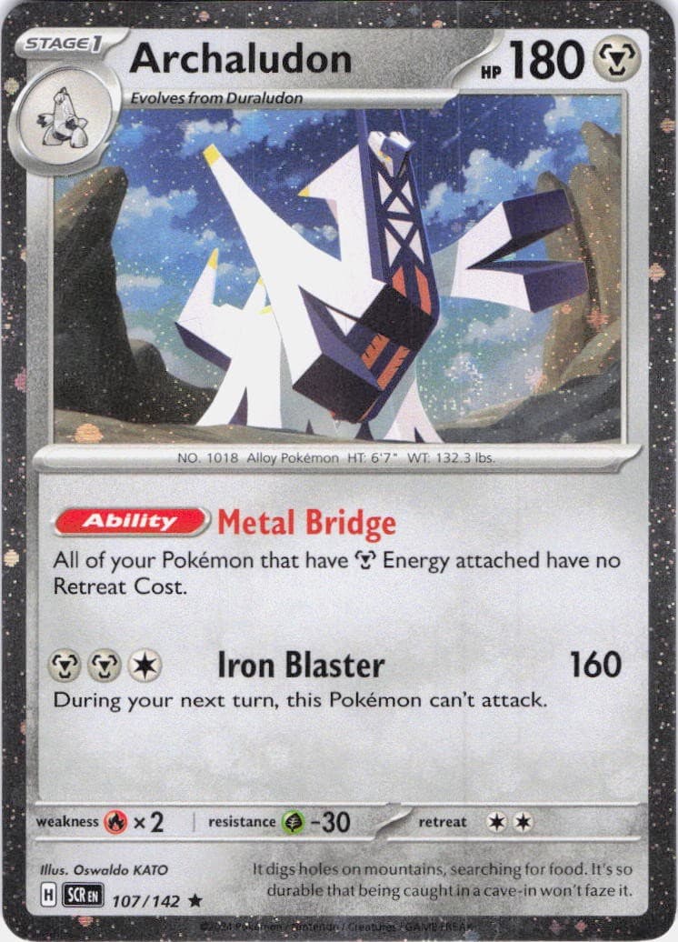 Archaludon Stellar Crown 107/142 Cosmos Holo Pokemon TCG NM