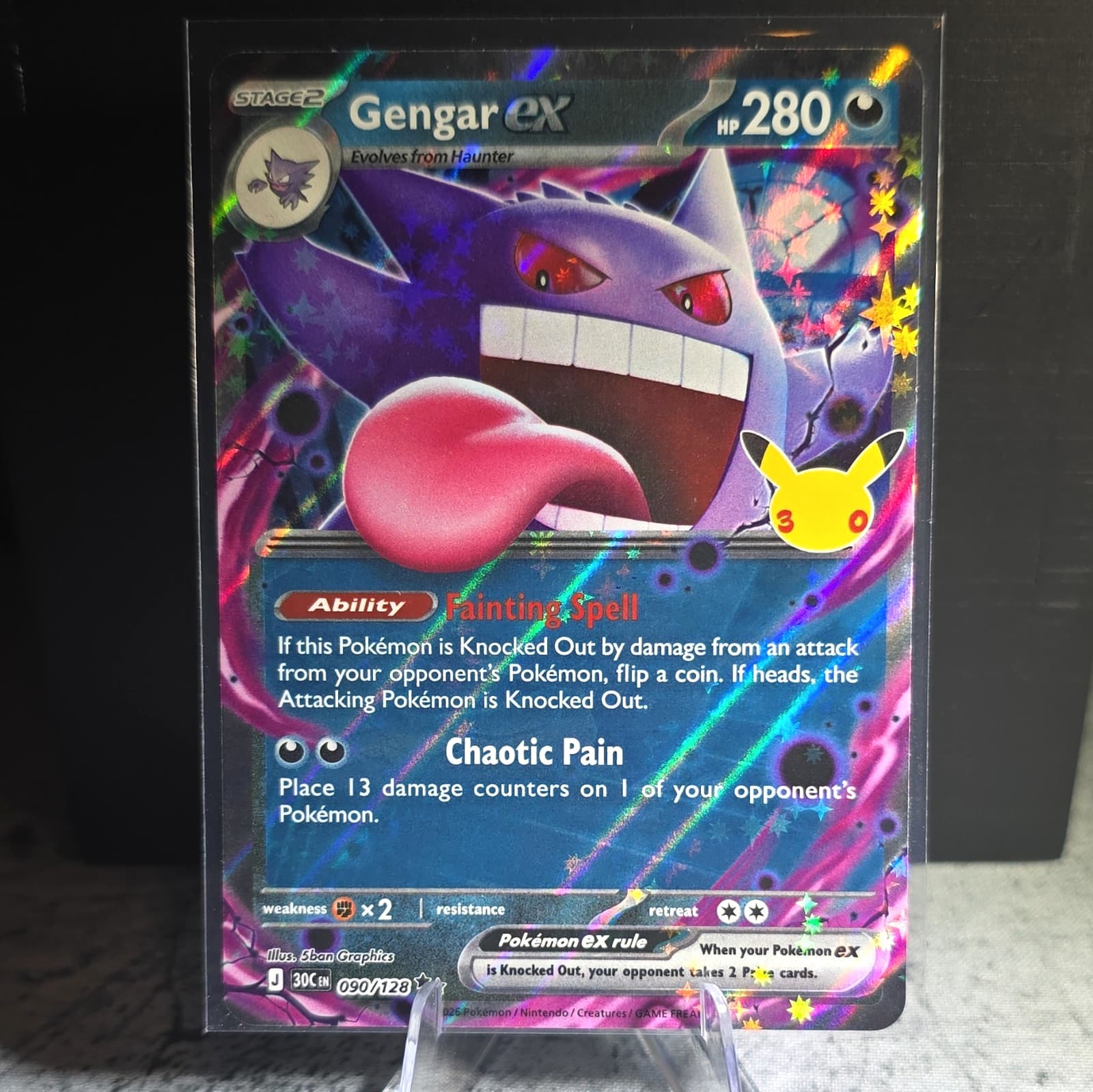 The Pokémon Company Gengar EX 90/128 30th Celebration