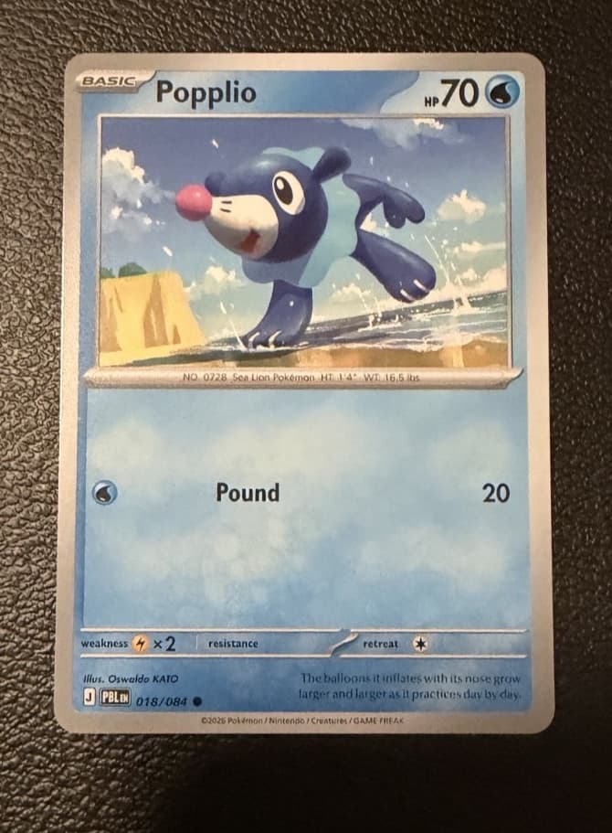 Pokemon Pitch Black Popplio 18/84 common