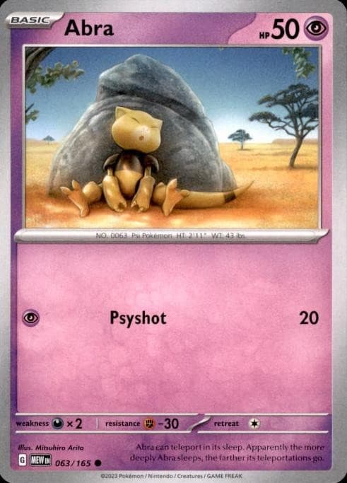 Pokémon Abra 151 #63 (6611)