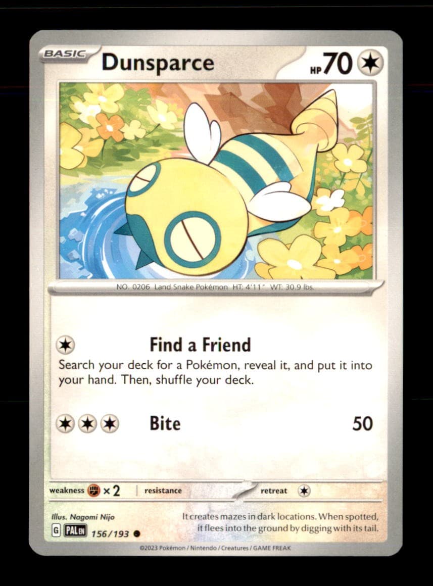 Dunsparce 156/193 Common Paldea Evolved Pokemon Near Mint