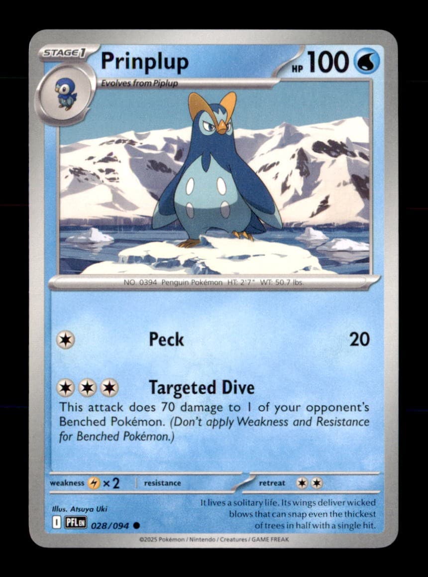 Prinplup 028/094 Common Phantasmal Flames Pokemon Near Mint