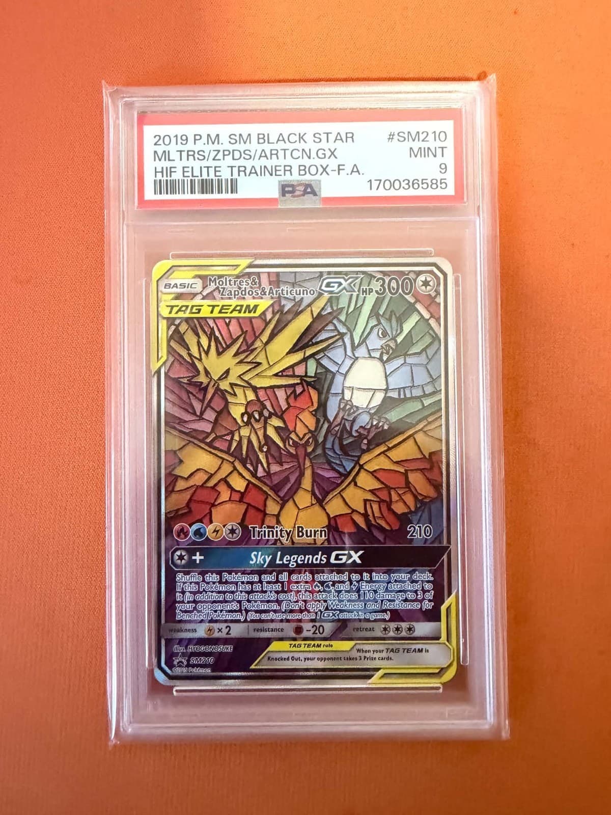 2019 Pokemon SM Black Star Promo Moltres & Zapdos & Articuno GX SM210 PSA 9