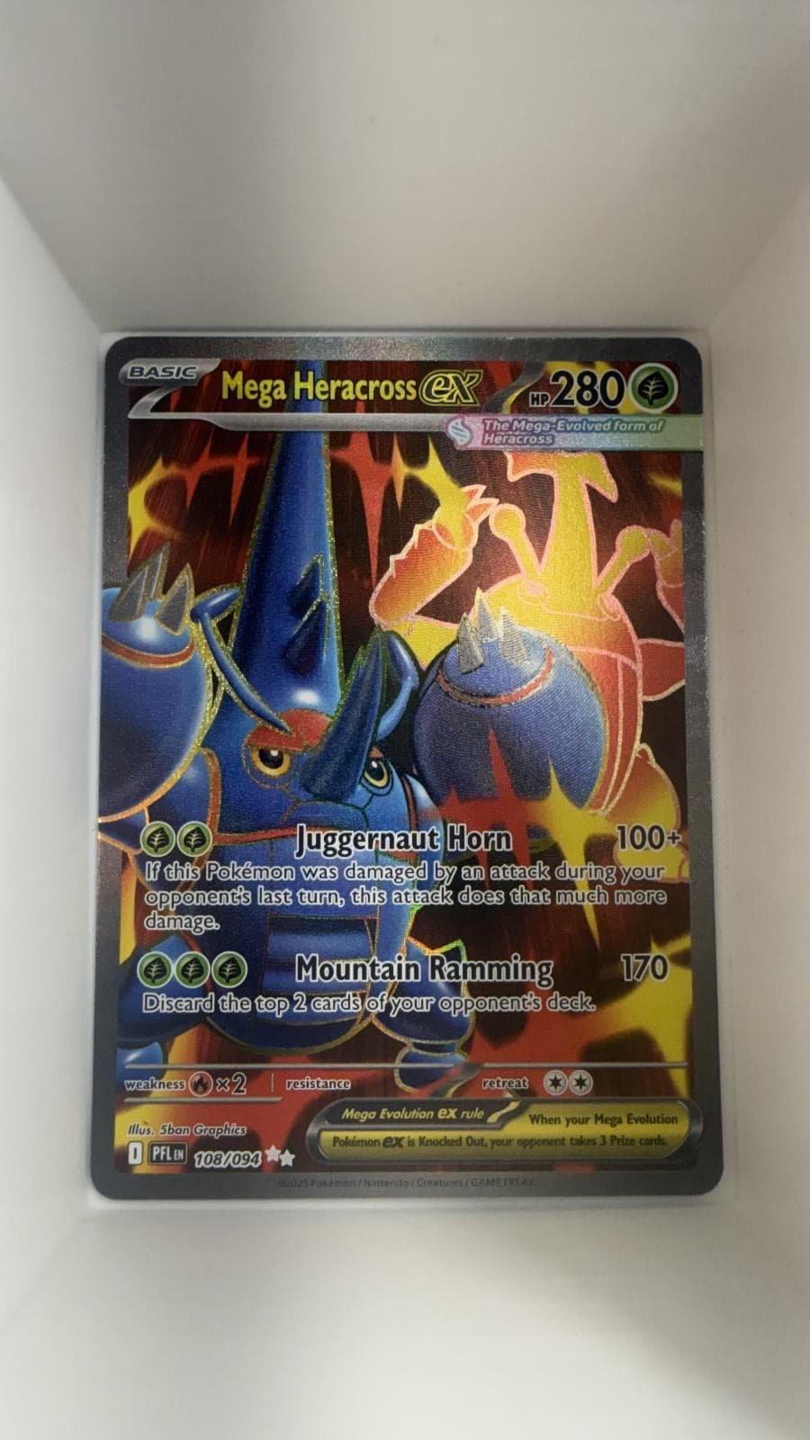 Pokemon Mega Heracross ex Phantasmal Flames 108/094 Holo Ultra Rare