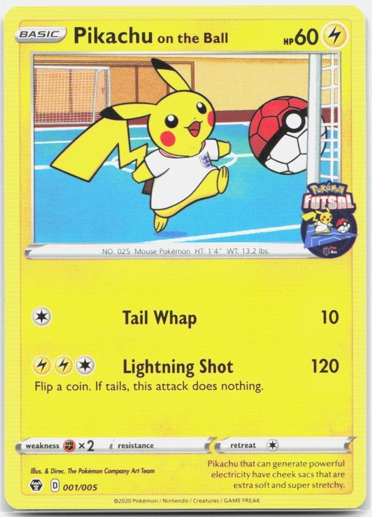 Pokemon Pikachu on the Ball (Pokemon Futsal) 001/005 NM P Misc Cards & Products
