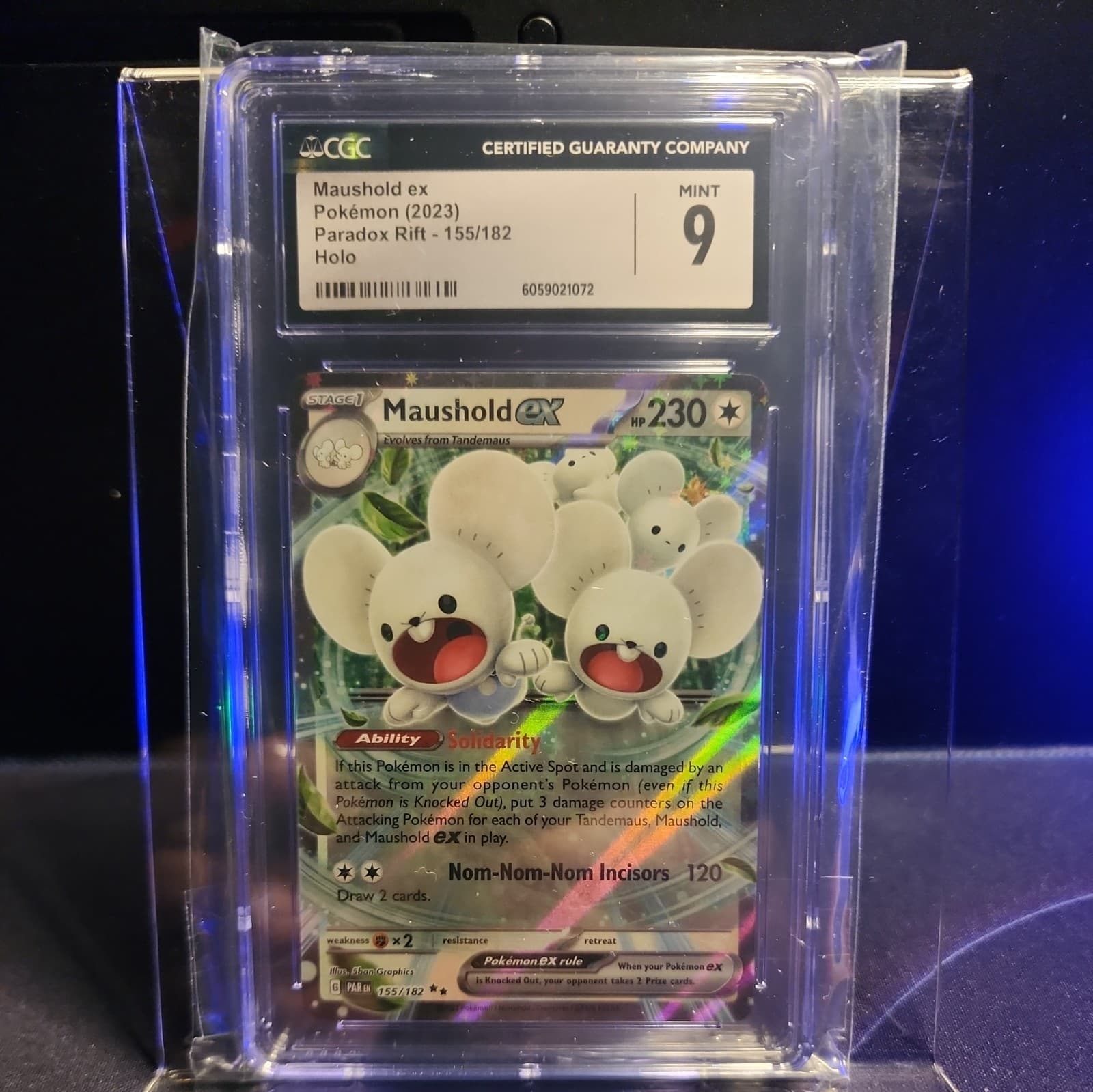 Pokémon TCG Maushold EX 155/182 Paradox Rift Double Rare CGC mint 9