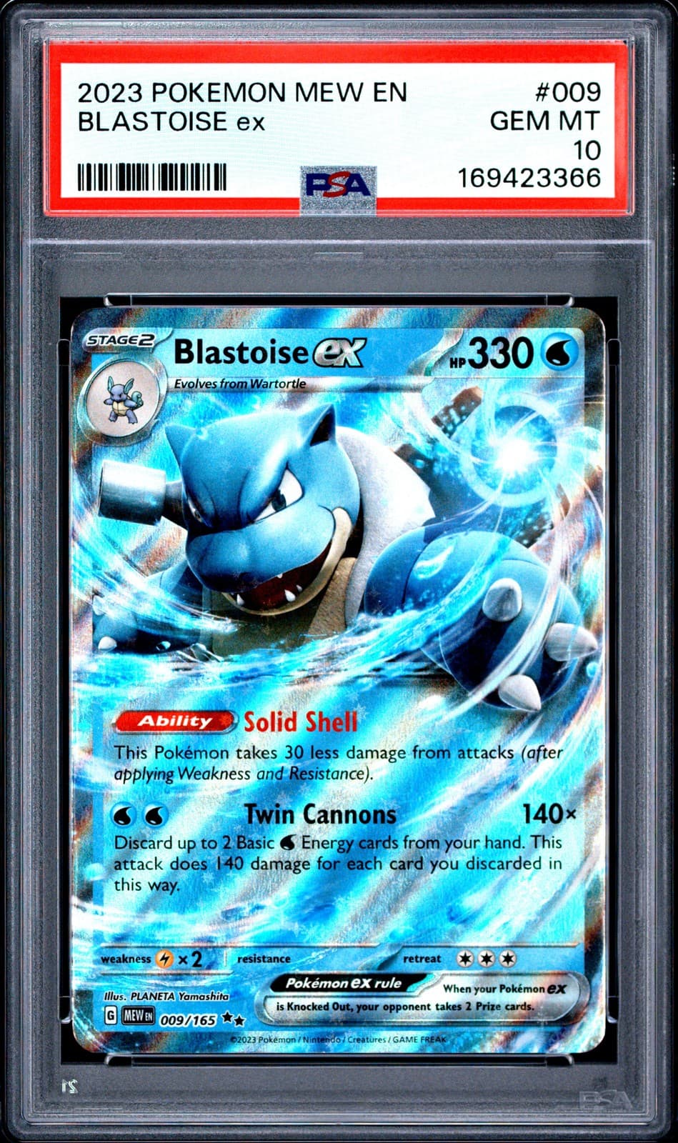 2023 POKEMON MEW EN-151 #009 BLASTOISE EX PSA 10