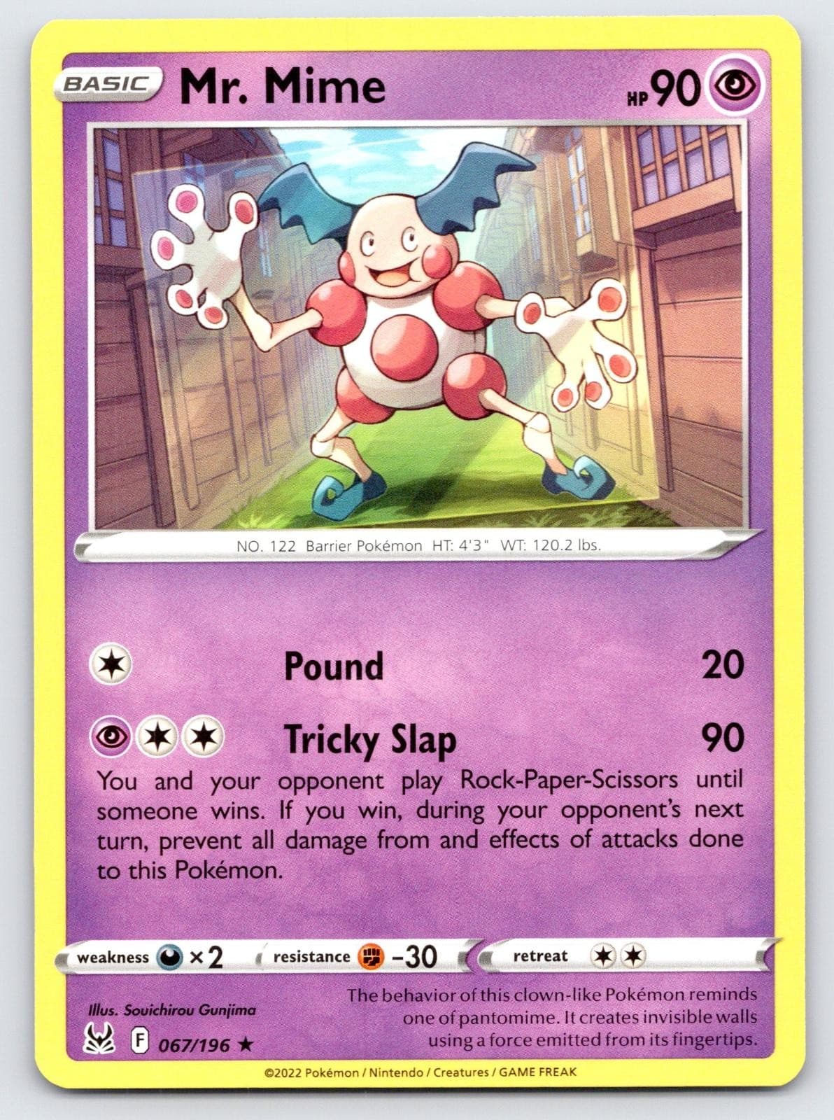 Mr. Mime 067/196 Rare Lost Origin Pokemon Near Mint