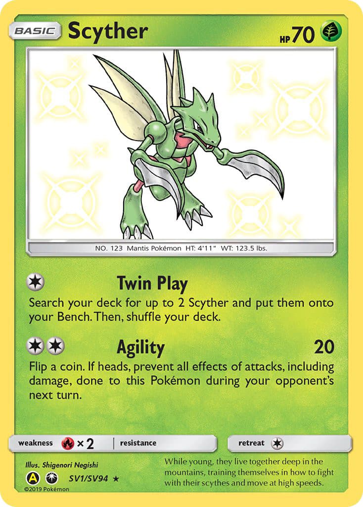 Hidden Fates Shiny Vault Scyther SV1/SV94 Pokemon Holo