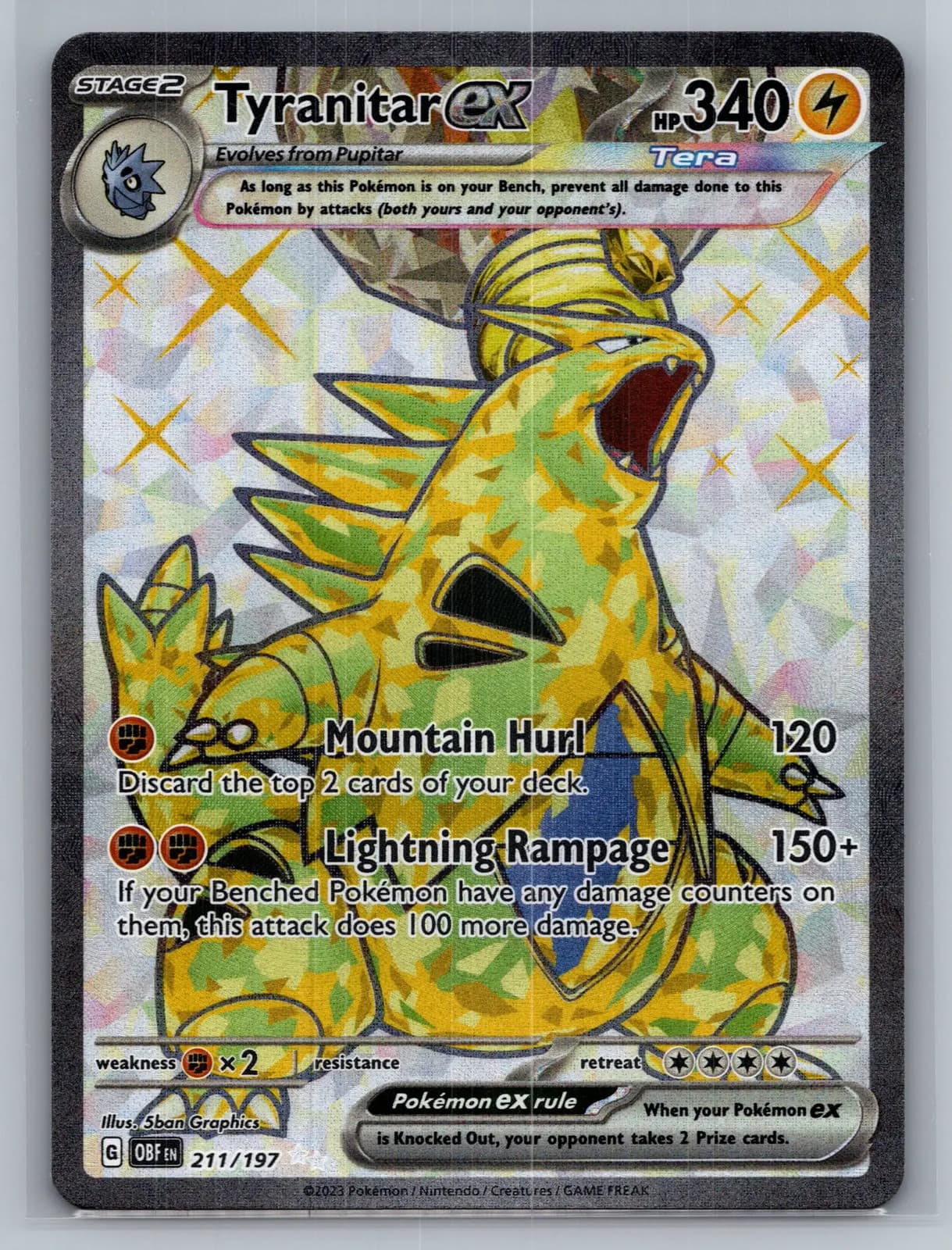Tyranitar EX #211/197 2023 Obsidian Flames Pokemon TCG