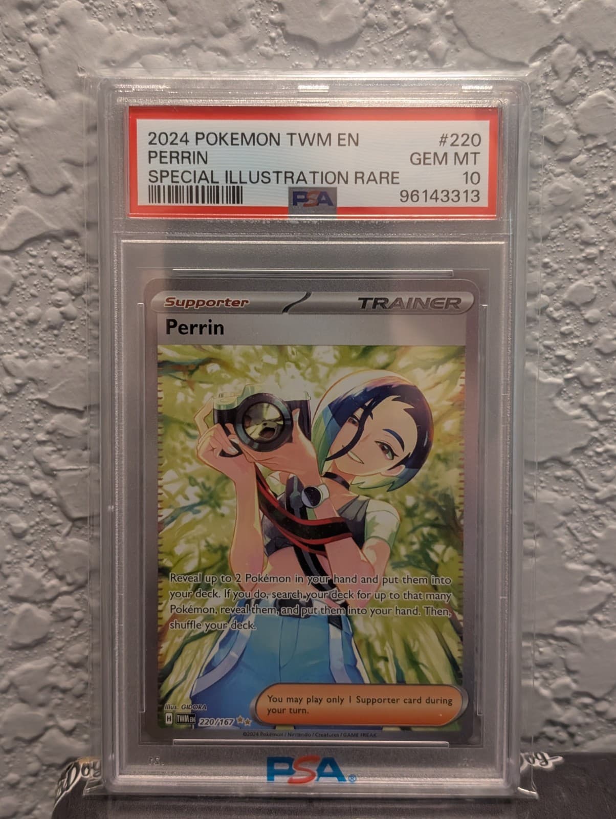 2024 POKEMON TWM EN-TWILIGHT MASQUERADE #220 PERRIN PSA GEM MT 10