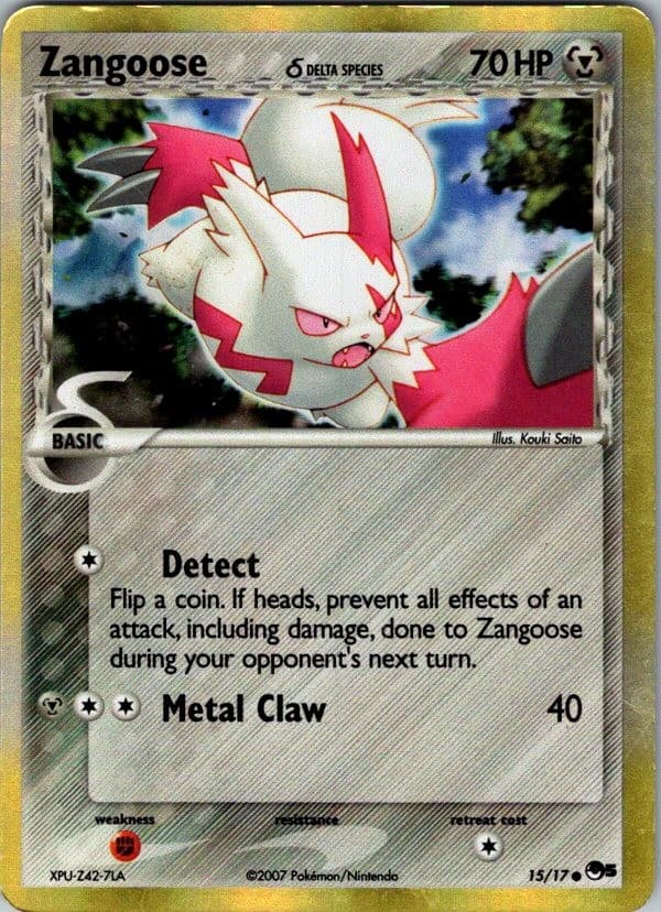 Zangoose 15/17 Common POP Series 5 Pokemon Holo Heavily Played