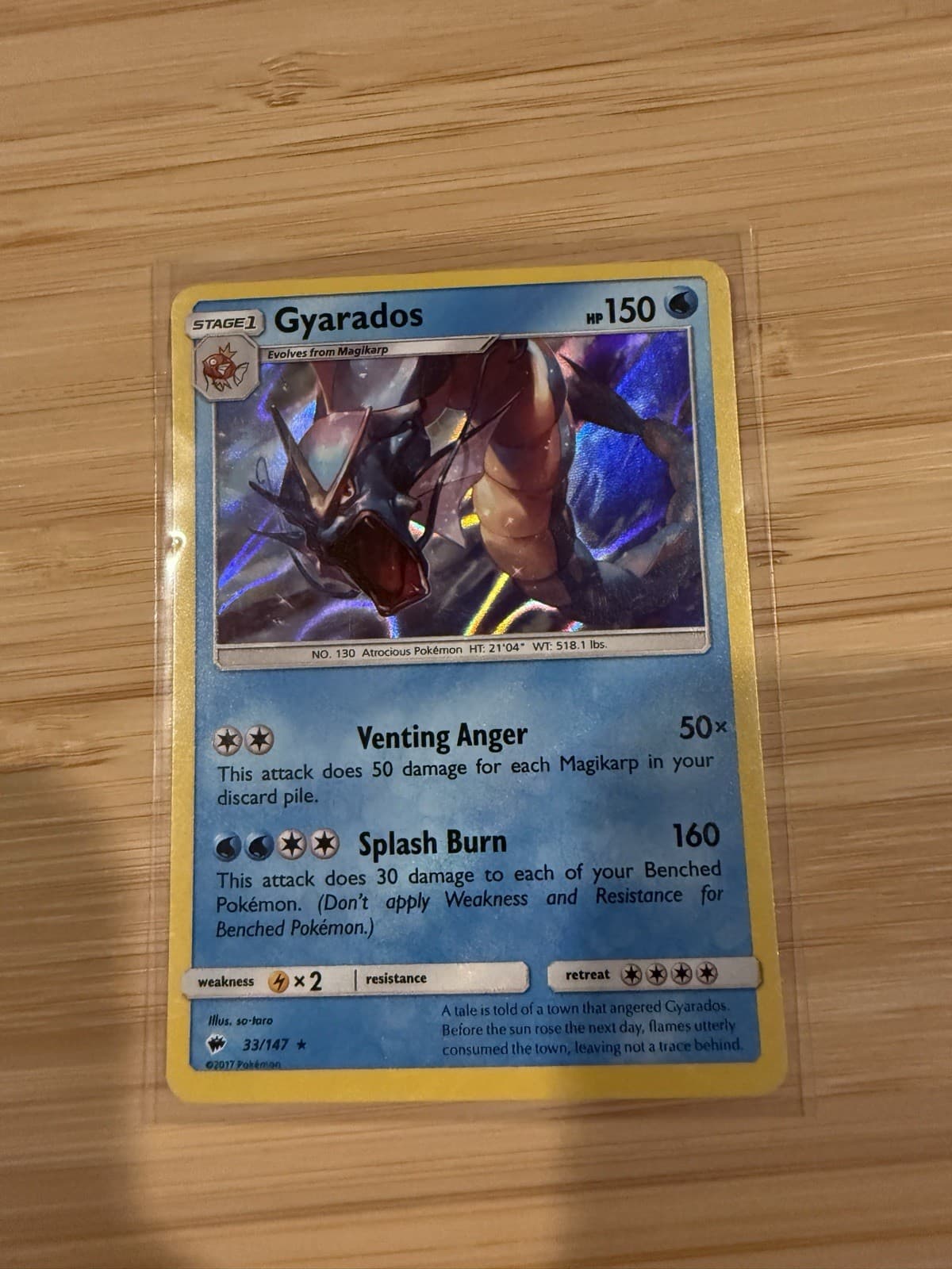Gyarados 33/147 Holo Rare Burning Shadows Pokemon Holo Near Mint