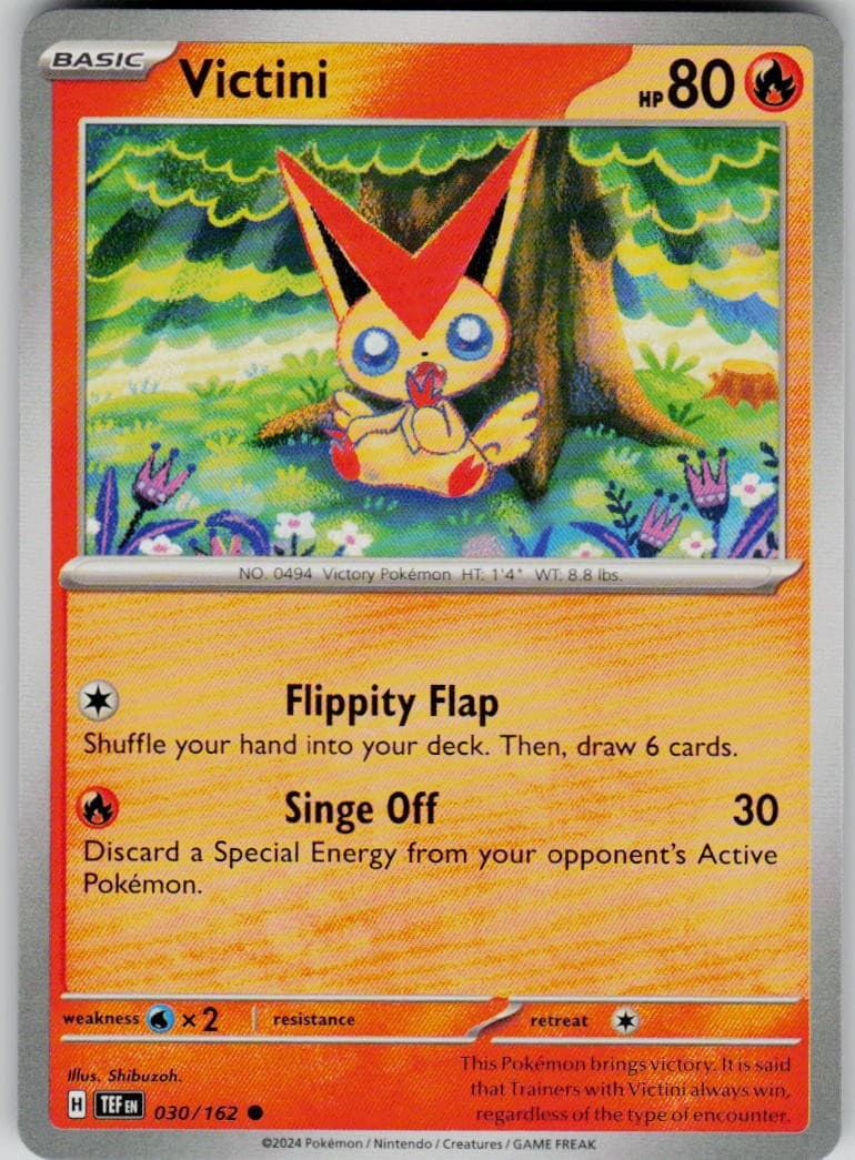 VICTINI 030/162 COMMON TEMPORAL FORCES POKEMON LIGHTLY PLAYED
