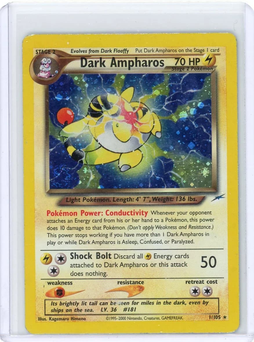 2002 Neo Destiny Dark Ampharos Holo Rare HP #1/105