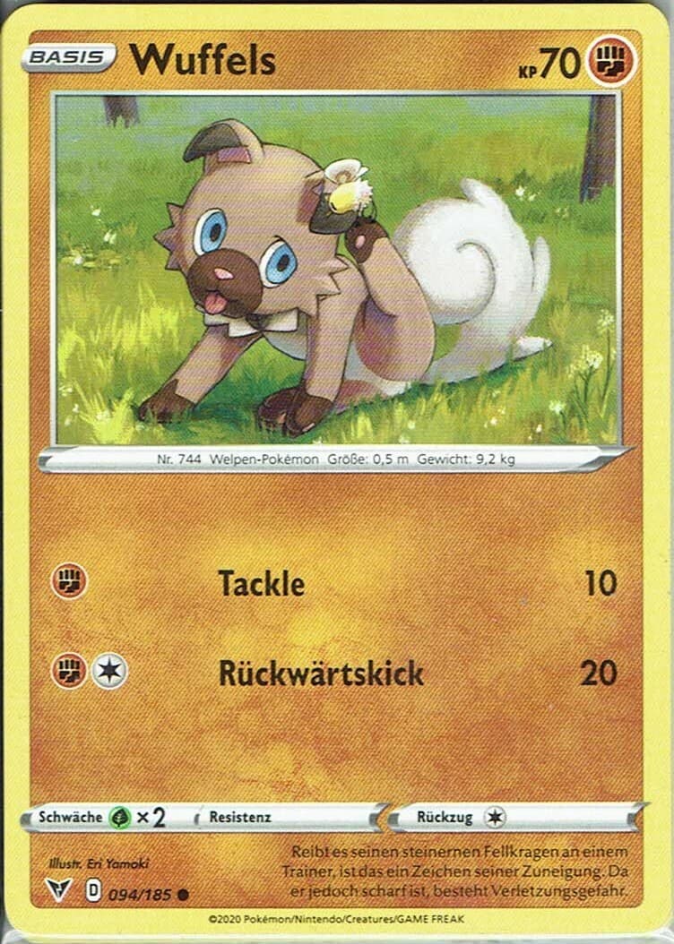 Pokemon Karte Schwert&Schild Farbenschock 94/185 Wuffels deutsch